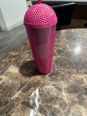 Starbucks Pink Studded Tumbler Cup with Straw